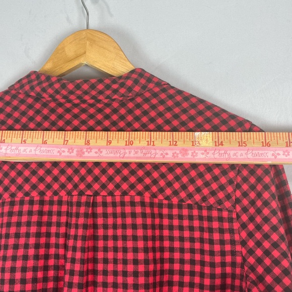 J.Crew Women’s Red Black Check Plaid Flannel Shirt Size 4 Long Sleeve Soft - Picture 10 of 12